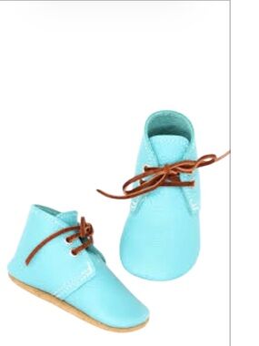 MON PETIT unisex The Oxford Teal Soft Leather Shoes